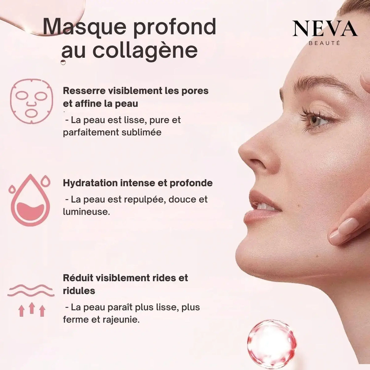 NevaGen™ Masque Collagène – Pose légère, éclat intense - Neva Beauty