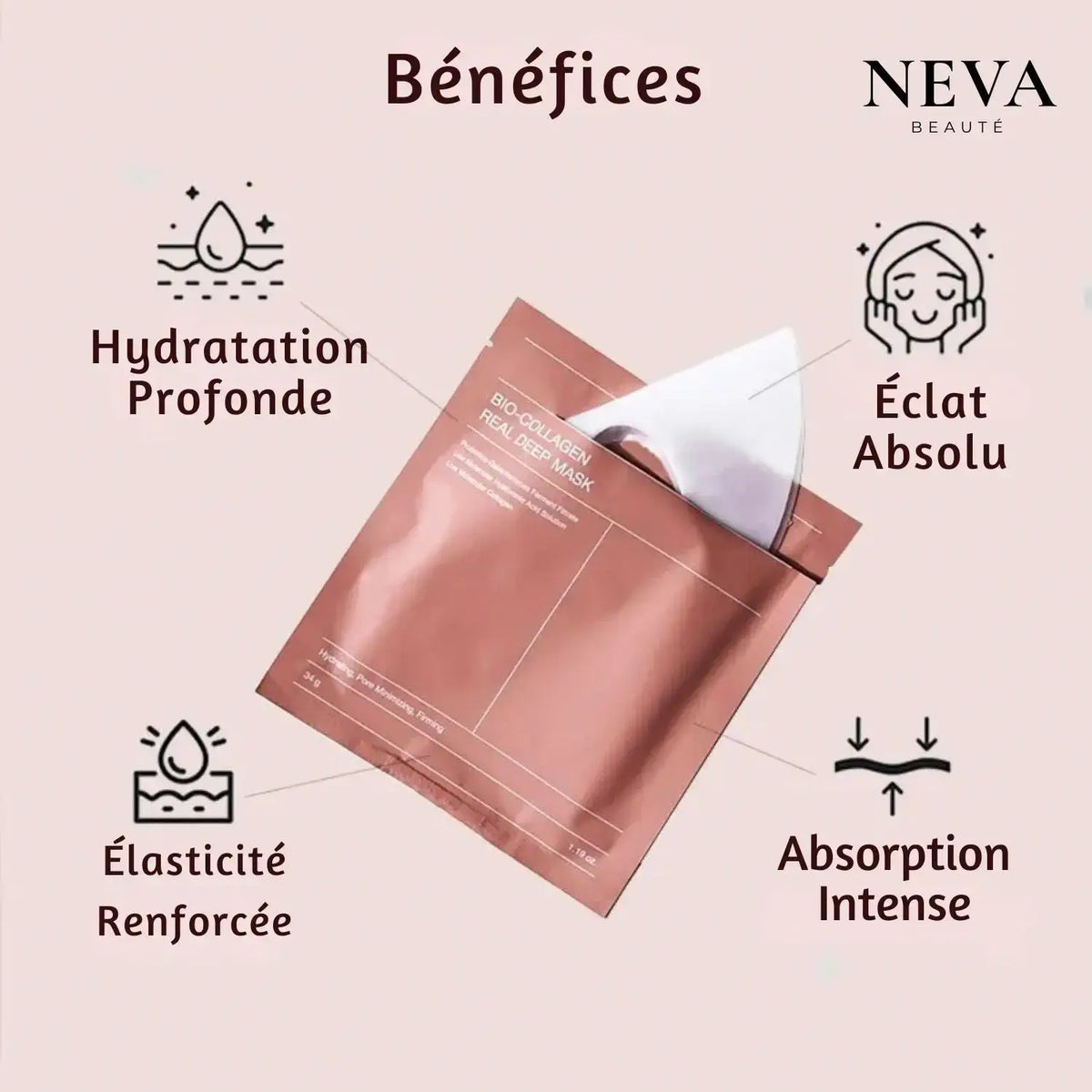 NevaGen™ Masque Collagène – Pose légère, éclat intense - Neva Beauty